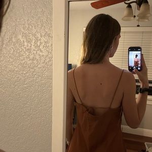 Rust colored mini dress